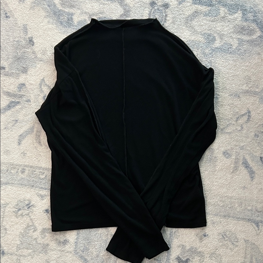 Women’s mock neck top with middle stitch detail
